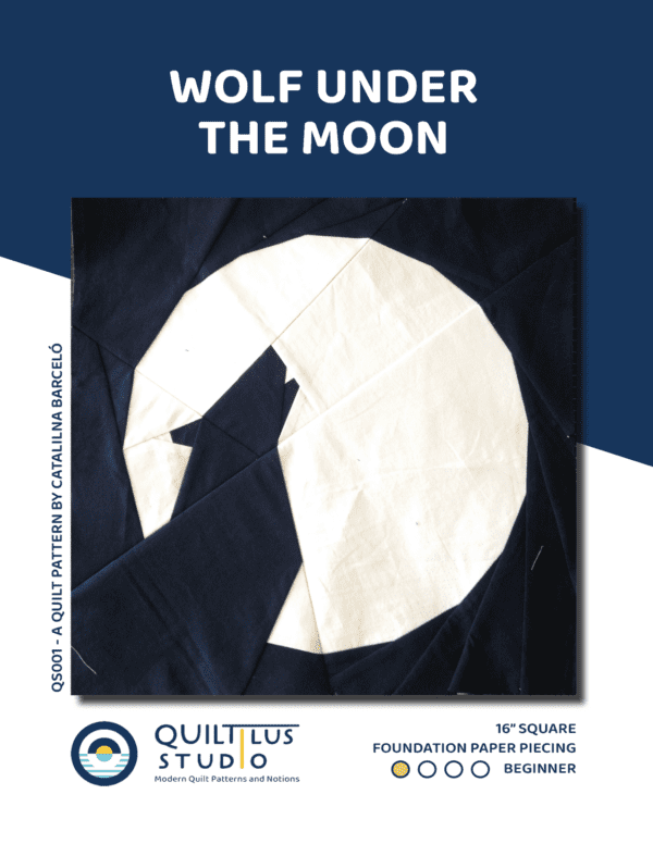 Cover Wolf Under Moon Block Pattern QS001 Quiltilus Studio EN Letter