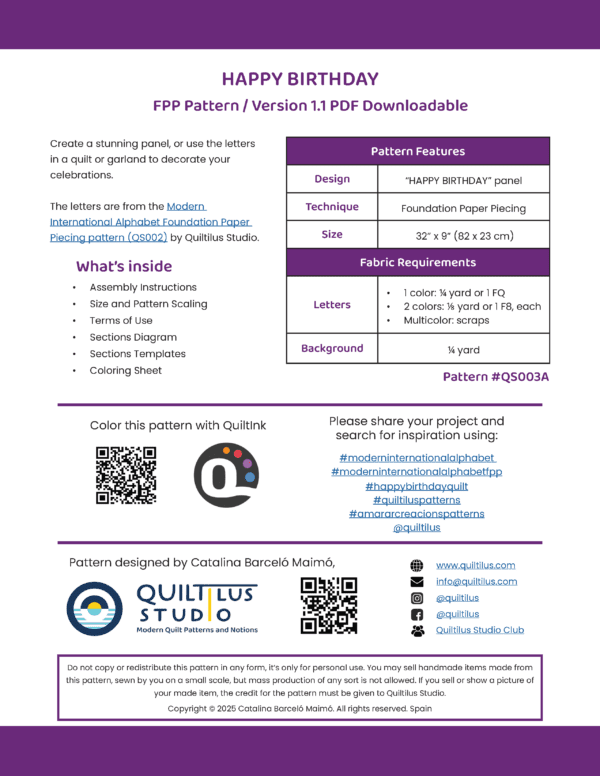 Happy Birthday FPP Pattern. PDF - Image 5